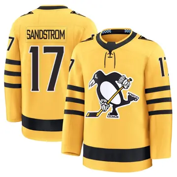 Youth Tomas Sandstrom Pittsburgh Penguins ＃17 Premium Gold Alternate 2025 Jersey