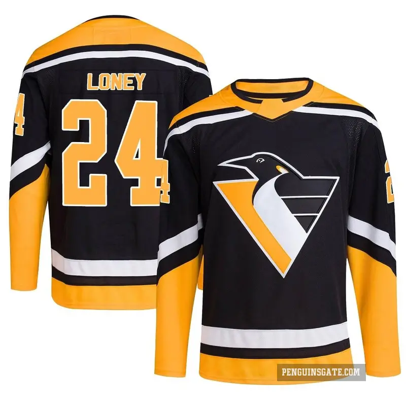 Youth Troy Loney Pittsburgh Penguins ＃24 Authentic Black Reverse Retro 2.0 Jersey